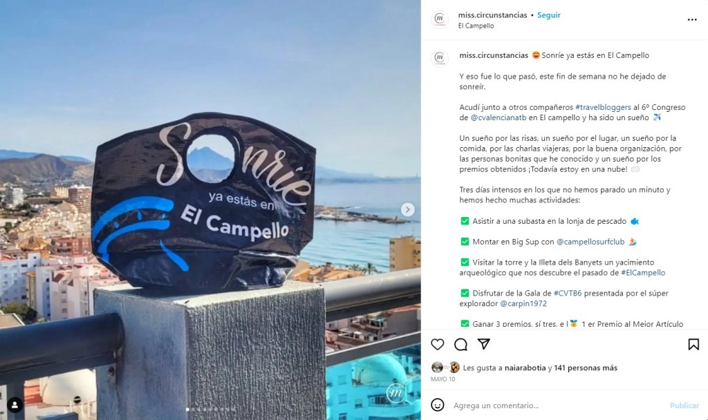 @miss.circunstancias Congreso Travel Blogger El Campello